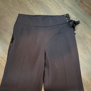 Elie Tahari black pants with side zipper and laces. Size 4.